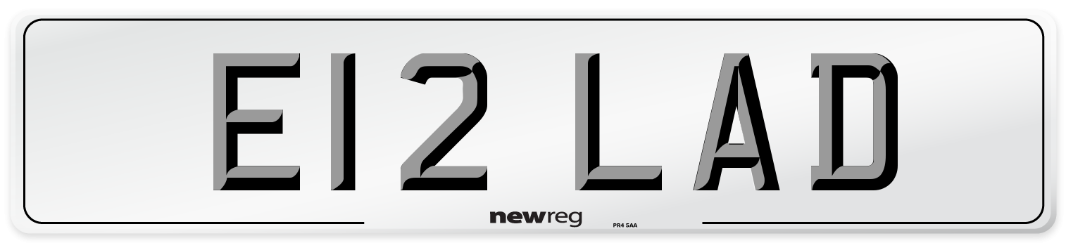 E12 LAD Number Plate from New Reg